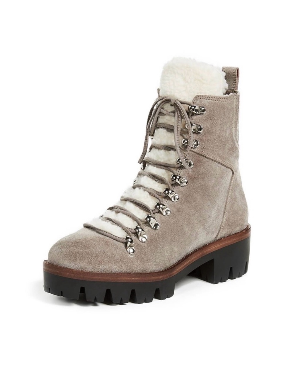 Jeffrey Campbell Culvert Boot Taupe Suede Lace-Up